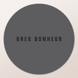 Moderner Name oder anderes Texttemplate Dunkelgr Runder Aufkleber