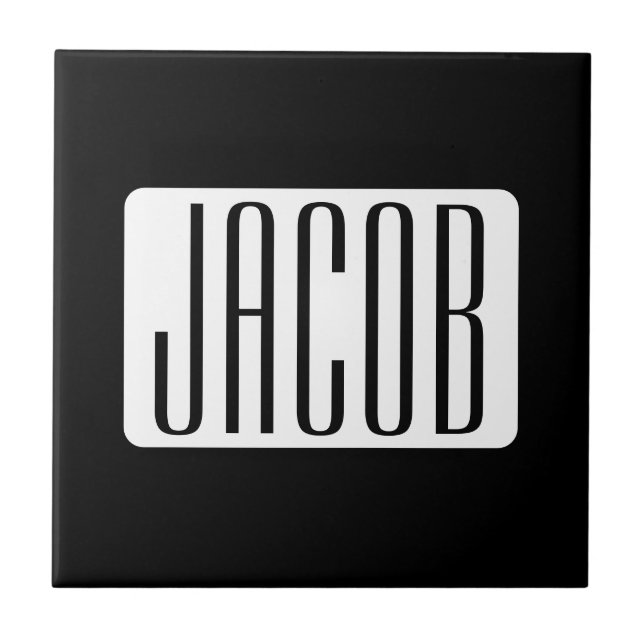 Moderner Name oder bearbeitbarer Markenname für Un Fliese (Vorderseite)