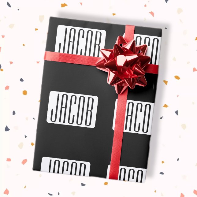 Moderner Name oder bearbeitbarer Markenname für Un Geschenkpapier (Von Creator hochgeladen)