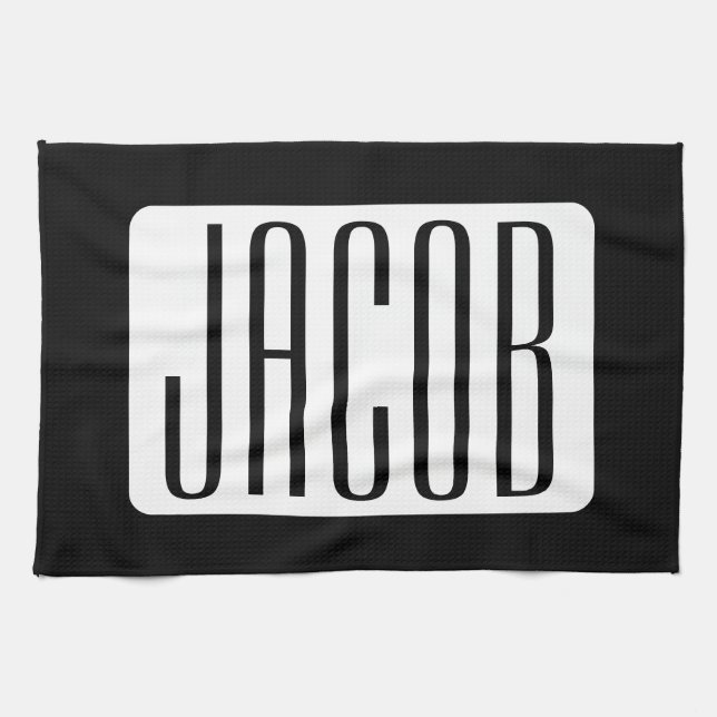 Moderner Name oder bearbeitbarer Markenname für Un Geschirrtuch (Horizontal)