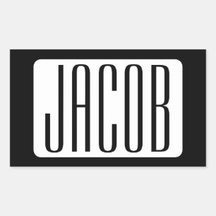 Moderner Name oder bearbeitbarer Markenname für Un Rechteckiger Aufkleber