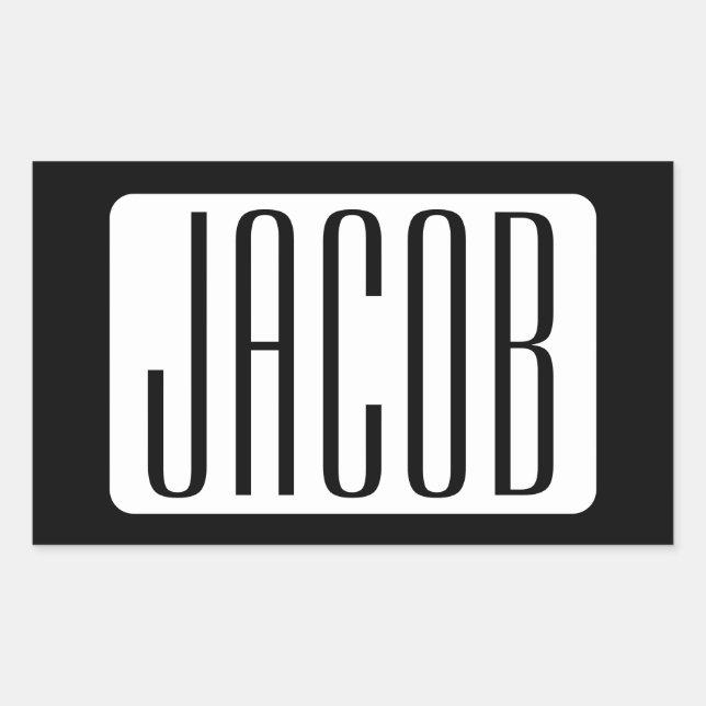 Moderner Name oder bearbeitbarer Markenname für Un Rechteckiger Aufkleber (Vorderseite)