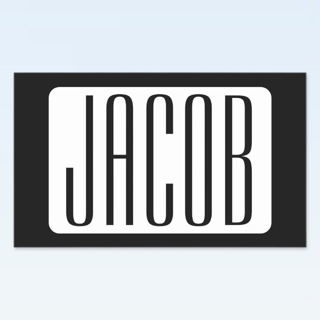 Moderner Name oder bearbeitbarer Markenname für Un Rechteckiger Aufkleber (Von Creator hochgeladen)