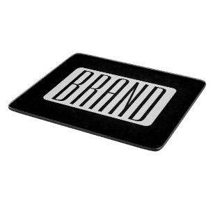 Moderner Name oder bearbeitbarer Markenname für Un Schneidebrett