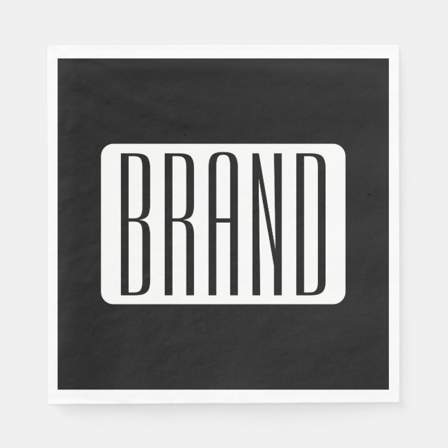 Moderner Name oder bearbeitbarer Markenname für Un Serviette (Vorderseite)