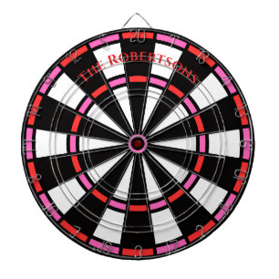 Moderner Name Rot und Rosa Dartscheibe