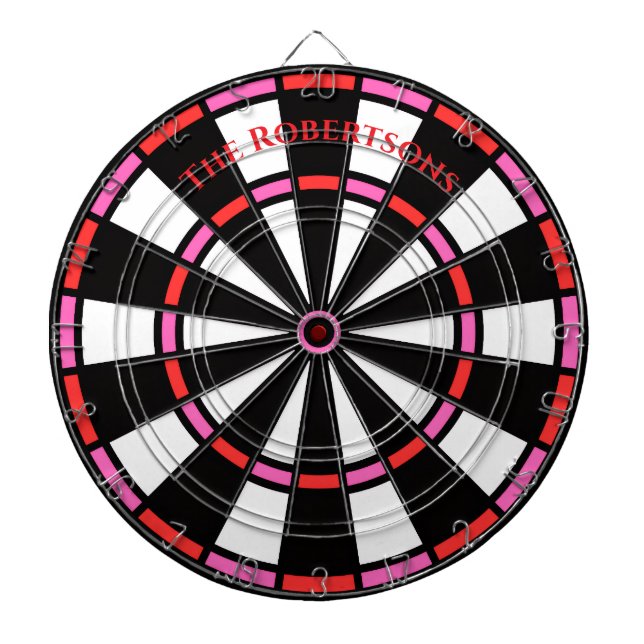 Moderner Name Rot und Rosa Dartscheibe (vorne)