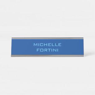 Moderner Name Schlicht Sky & Deep Blue Schreibtischnamensplakette
