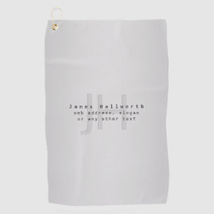 Moderner Name und Slogan Grau Gradient Golfhandtuch