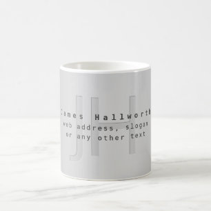 Moderner Name und Slogan Grau Gradient Kaffeetasse