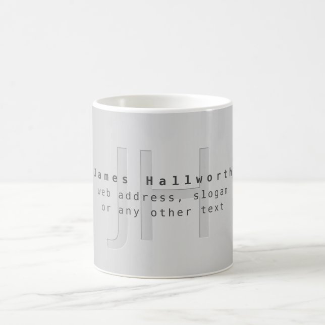 Moderner Name und Slogan | Grau Gradient Kaffeetasse (Mittel)