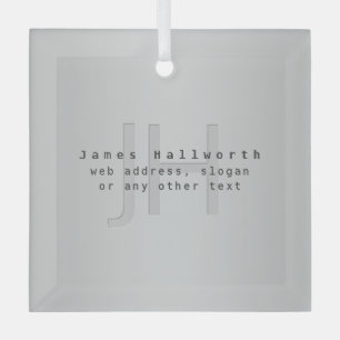 Moderner Name und Slogan Grau Gradient Ornament Aus Glas