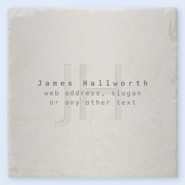 Moderner Name und Slogan | Grau Gradient Steinuntersetzer (Von Creator hochgeladen)