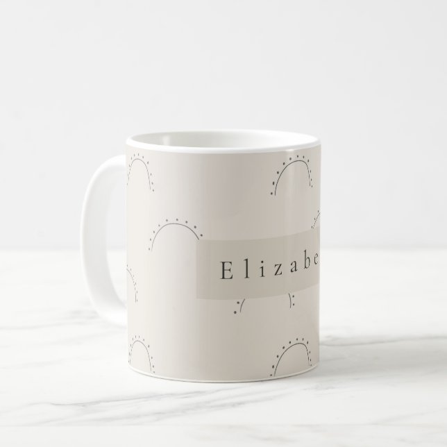 Moderner Namensbecher  Kaffeetasse (Vorderseite Links)