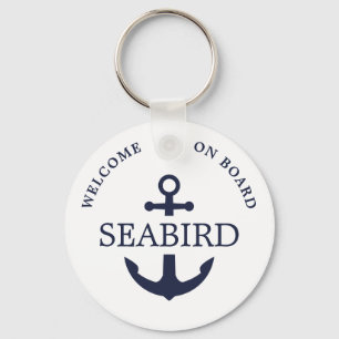 Moderner Nautical Anchor Willkommen bei der Marine Schlüsselanhänger