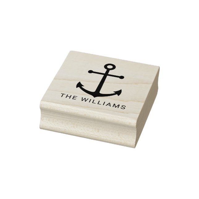 Moderner Nautikanker mit Individuelle Name Gummistempel (Stempel)