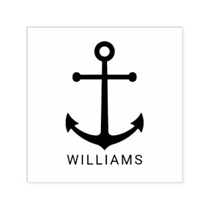 Moderner Nautikanker mit Individuelle Name Permastempel
