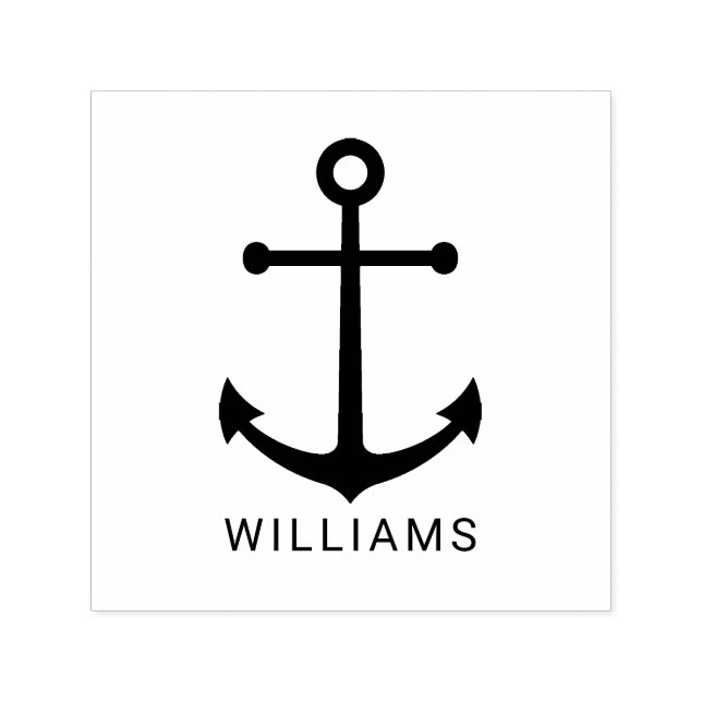 Moderner Nautikanker mit Individuelle Name Permastempel (Design)