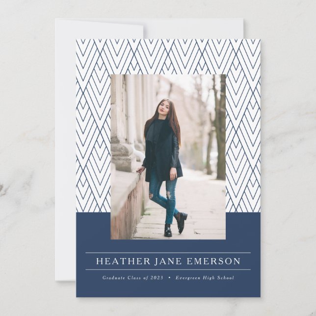 Moderner Navy-Abschluss Ankündigung (Vorderseite)