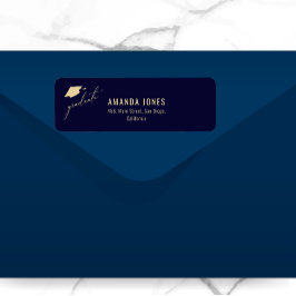 Moderner Navy Blue Gold Abschluss