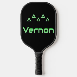 Moderner Neon Green Individuelle Name Pickleball Schläger