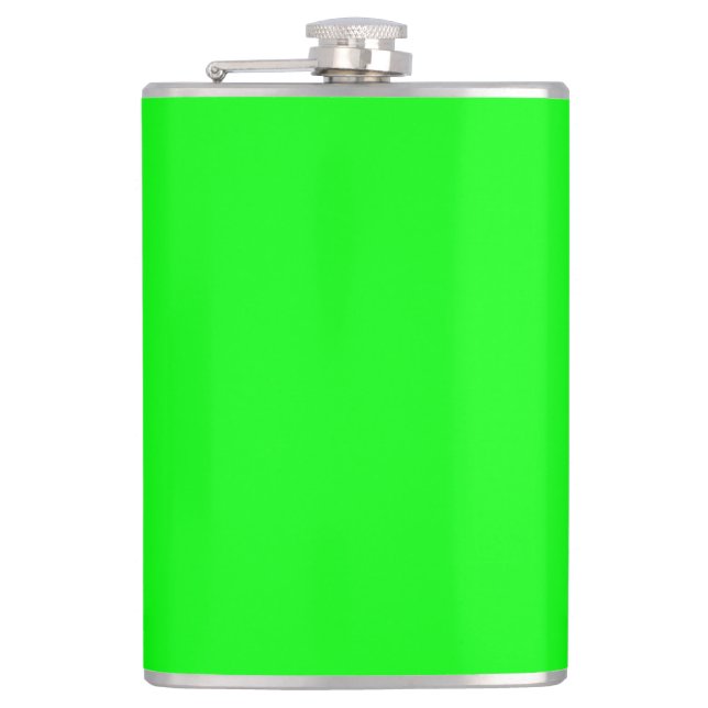 Moderner Neongrüner Bildschirm hell schlicht cool Flachmann (Vorderseite)