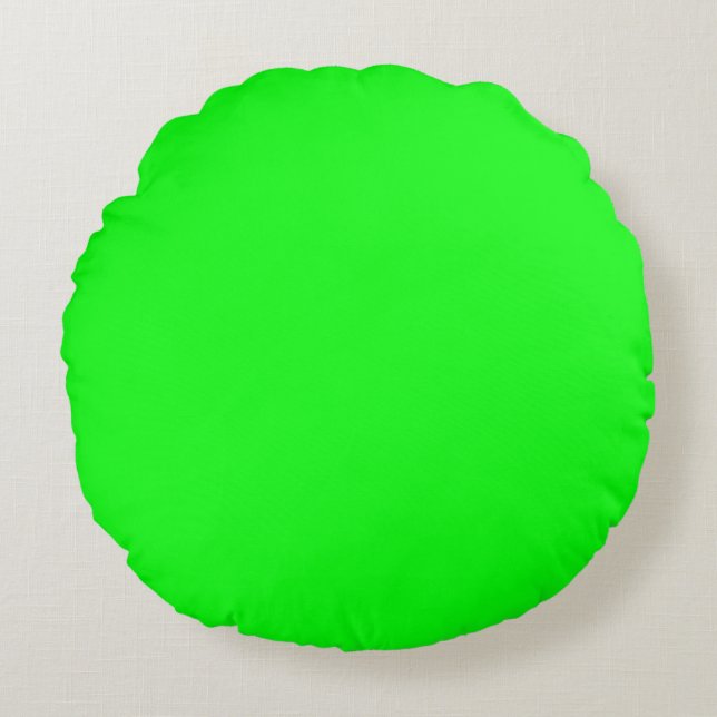 Moderner Neongrüner Bildschirm hell schlicht cool Rundes Kissen (Vorderseite)