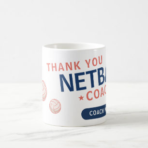 Moderner Netball-Team-Spieler-Trainer Kaffeetasse