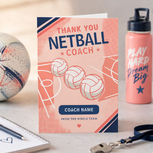 Moderner Netball-Teamspieler-Trainer Dankeskarte