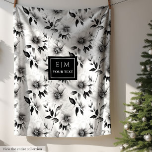 Moderner, neutraler botanischer Decken-individuell Fleecedecke