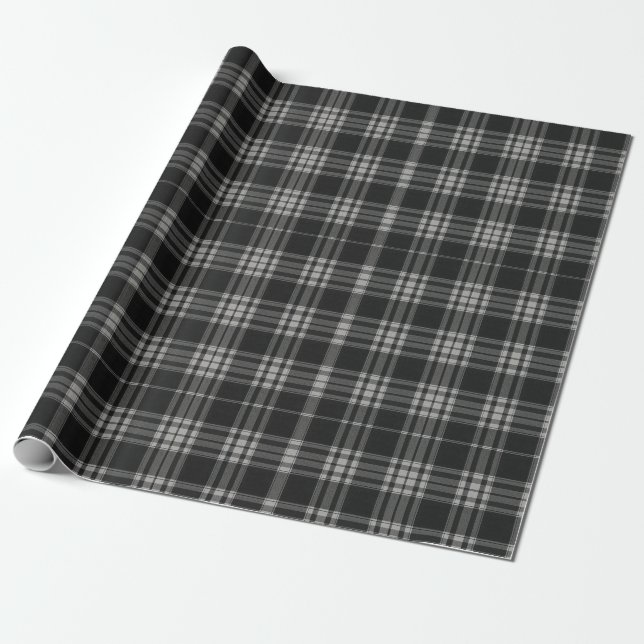 Moderner neutraler Gingham-Karo Tartan Pattern Geschenkpapier (Ungerollt)