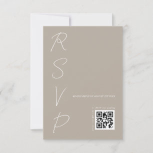 Moderner neutraler Hochzeits-QR-Code RSVP Karte