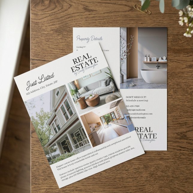 Moderner neutraler Immobilienmakler Flyer (Von Creator hochgeladen)