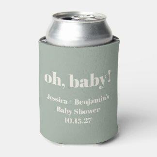 Moderner Niedlich Sage Green Baby Dusche Individue Dosenkühler