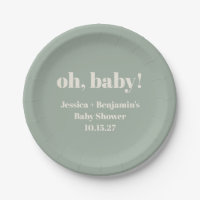 Moderner Niedlich Sage Green Baby Dusche Individue