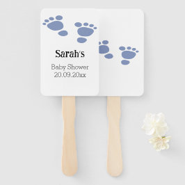 Moderner Niedlicher Blue Baby Footprint Fächer