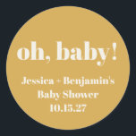 Moderner Niedlicher Dusty Yellow Baby Dusche Indiv Runder Aufkleber<br><div class="desc">Moderner Niedlicher,  gelber Babydusche Individuelle Name Klassischer Rundaufkleber</div>