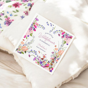 Moderner Niedlicher Frühling Boho Wildblume 1. Geb Serviette