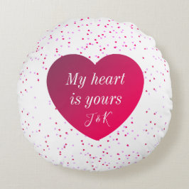 Moderner Niedlicher Keepake Red Heart Valentinstag Rundes Kissen