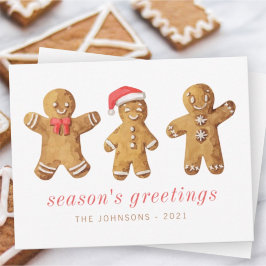 Moderner Niedlicher Lebkuchenmann Feiertagskarte