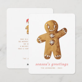 Moderner Niedlicher Lebkuchenmann Feiertagskarte