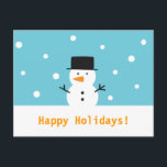 Moderner, niedlicher Snowman für Weihnachten<br><div class="desc">Verbreiten Sie den Weihnachtsbeifall diese festliche Ferienzeit mit diesem niedlichen Snowman, der einen schwarzen Spitzenhut und eine Karotte für seine Nase auf einem Schneewinterhintergrund trägt. Ein moderner Feiertagsentwurf, das minimale Linien und Formen ausnutzen, das es nobel und elegant als Grußpostkarte für jedermann macht. Personifizieren Sie leicht mit Ihrer Weihnachtsmitteilung in...</div>
