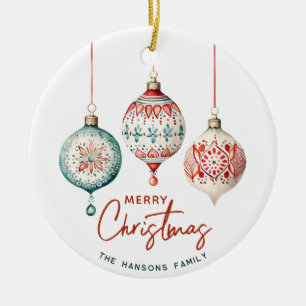 Moderner nordischer Stil frohe Weihnachten Keramik Ornament