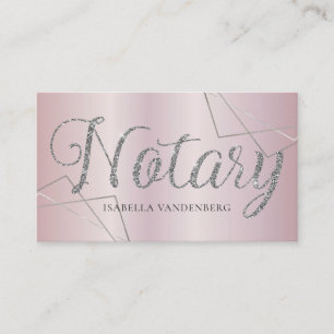Moderner Notar Public Blush Lilac Glitzer Geometri Visitenkarte