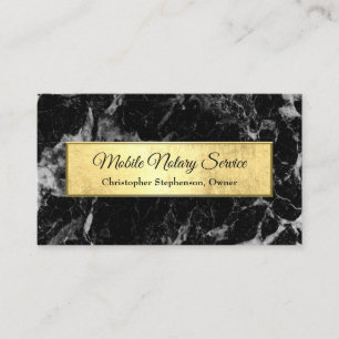 Moderner Notar-Service in Gold-Schwarz-Marmor Visitenkarte