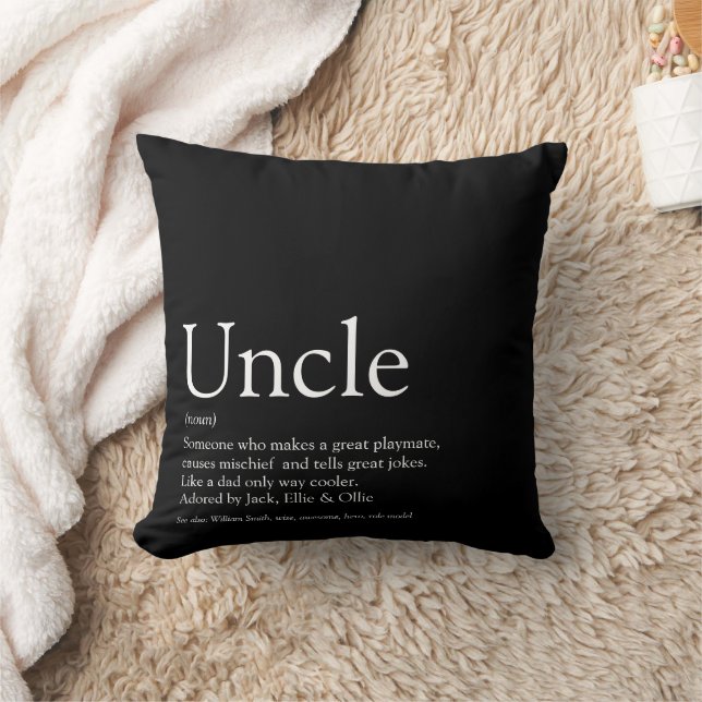 Moderner Onkel, funktionale Definition Schwarz und Kissen (Decke)