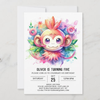 Moderner Online-Affe Geburtstag Einladung