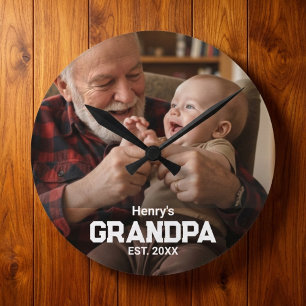 Moderner Opa Est. Name Jahr Foto Schwarz Runde Wanduhr