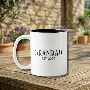 Moderner Opa etabliert schwarzes Skript  Zweifarbige Tasse