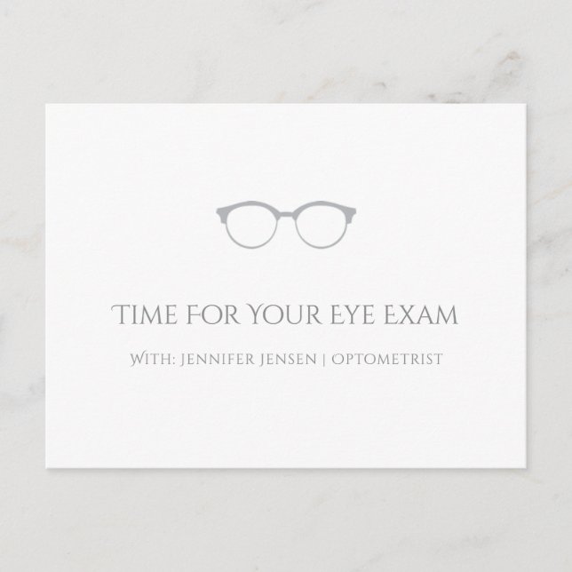 Moderner Optometriker Einfache Brille Ernennung Postkarte (Vorderseite)